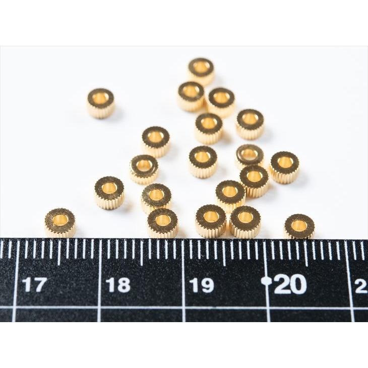 スペーサー ギザギザ 大 国内本金メッキ ゴールド 4mm 20個 20ヶ 真鍮