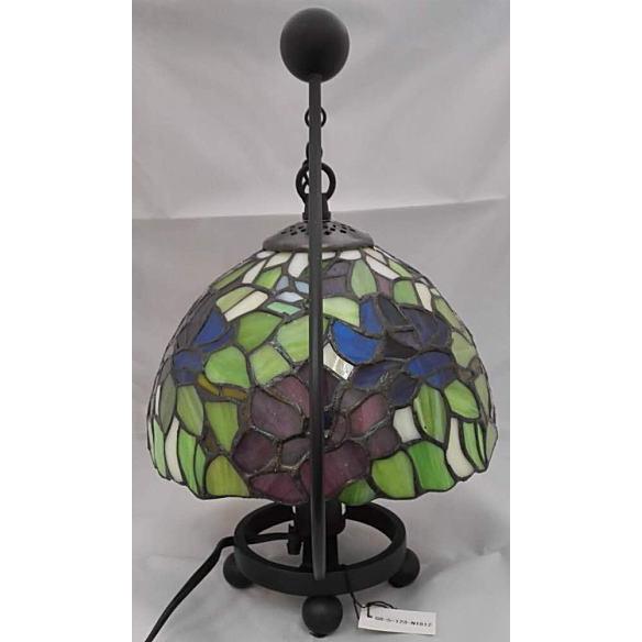 ステンドグラス ランプ 吊り型 バラ柄 フレーム幅22cm フレーム高さ