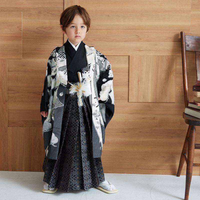 七五三 着物 レンタル 753 5歳 男の子 華徒然 ブランド着物 黒熨斗束