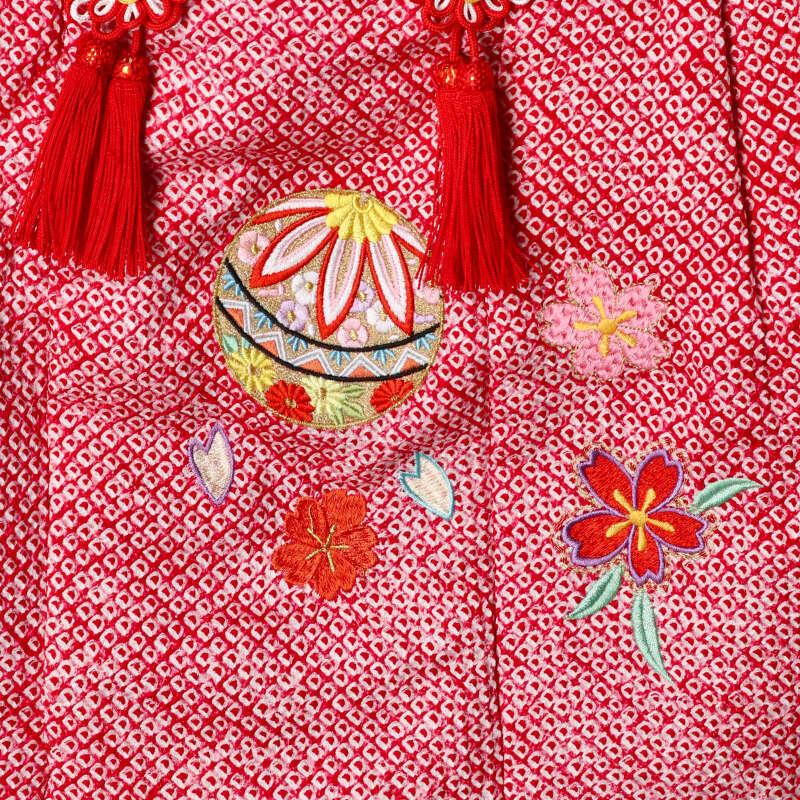 七五三 着物レンタル 3歳 753 女の子 フルセット 被布 【正絹】赤 総