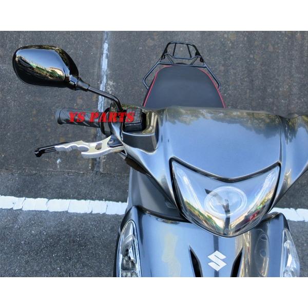 ショートミラーブラック8mm正ネジ ライブディオZXスーパーディオZX