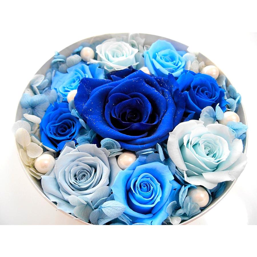 プリザーブドフラワー ブルーローズ フラワーボックス 青いバラ 誕生日