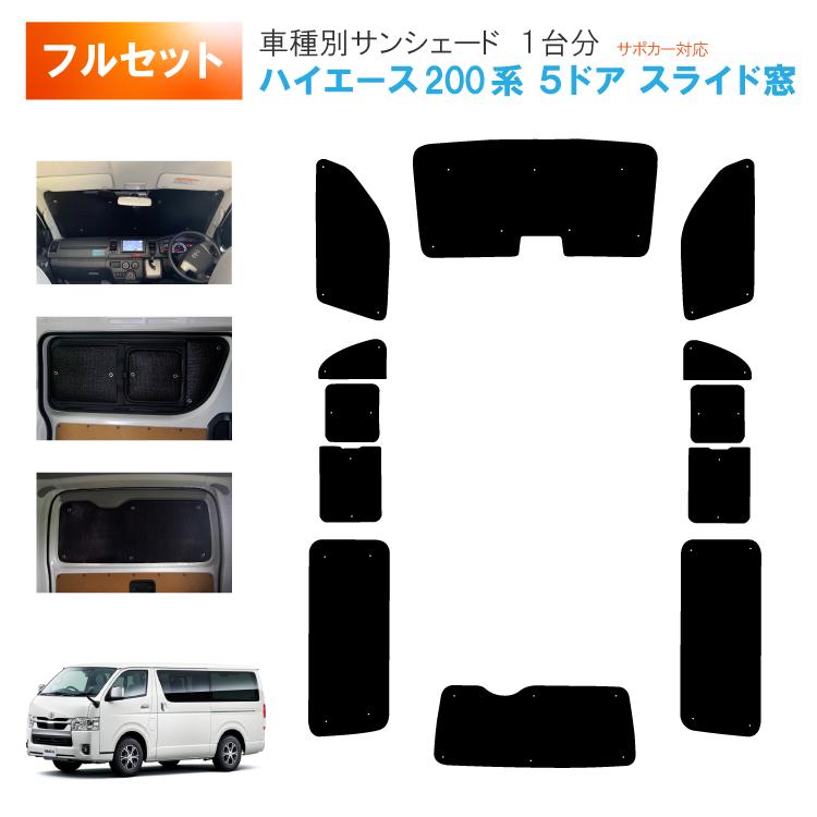 車用サンシェード1台分 フロントサイドリアセット トヨタ ハイエース