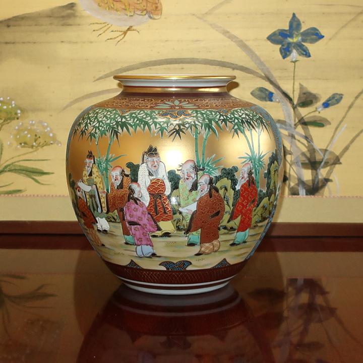 九谷焼 花瓶 陶器 本金割取人物 錦生作 : ZAZU&CO. - 通販 - Yahoo