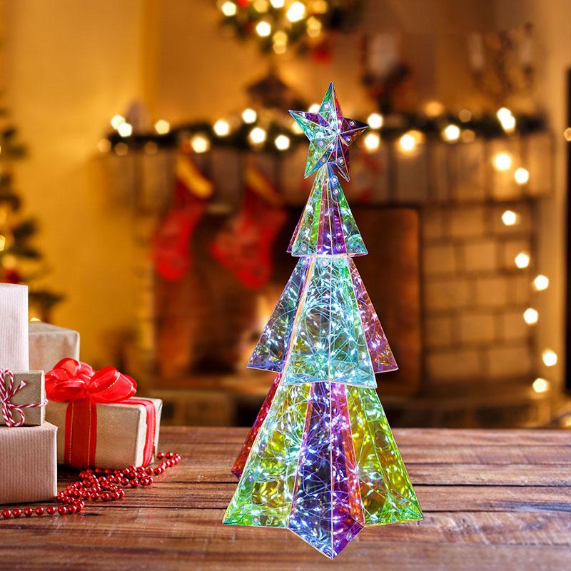 LEDウォーターツリー クリスマスツリー USB式 開閉ボタン付き 卓上