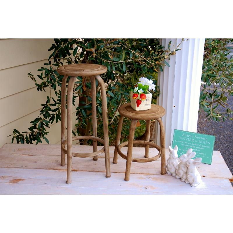 ガーデニング雑貨 スツール アイアン 丈夫 丸型 イス フラワースタンド