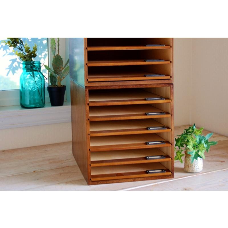 書類ケース レトロ 6段 ダークブラウン 木製 No.12 国産 書類棚