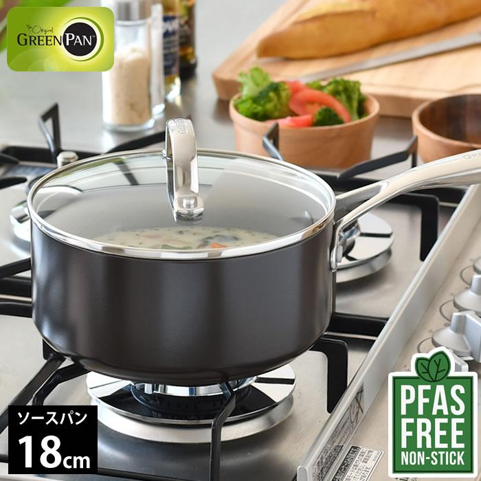 GREEN PAN（グリーンパン） 片手鍋 18cm GREENPAN ソースパン 18cm 蓋