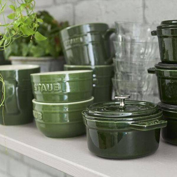 ピコ・ココット ストウブ 鍋 10cm バジルグリーン ラウンド｜STAUB