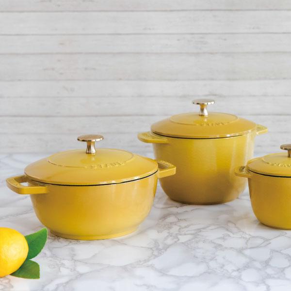 Wa-NABE ストウブ 鍋 18cm シトロン M STAUB 丸 ホーロー鍋 調理器具