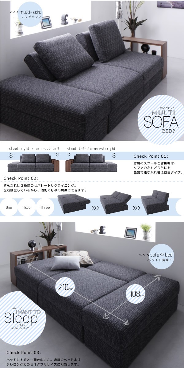 ソファー マルチソファーベッド 収納付 ソファベッド - インテリア