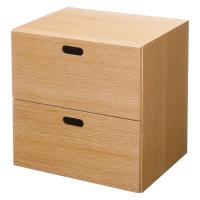 LOHACO - 無印良品 スタッキングチェスト （引出し2段タイプ） オーク