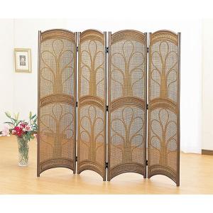 衝立 4連 ラタン パーテーション 籐家具 高さ150cm（ 衝立 間仕切り