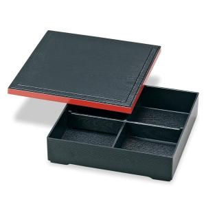 重箱 8.5DLX 松花堂 ｜ 弁当 中仕切り付 和風 行楽 一段 黒 会席弁当