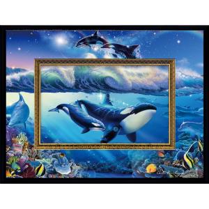 絵画 版画 クリスチャン・リース・ラッセン ビッグアート「ドルフィン