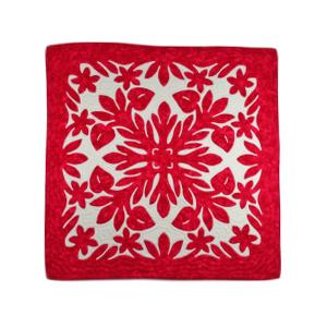 ハワイアンキルト タペストリー 60cm アンスリウム レッド&ホワイト