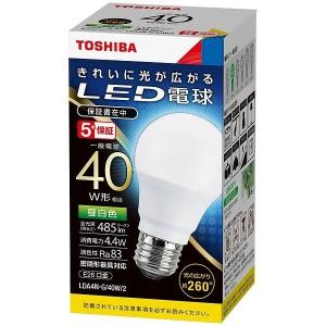 TOSHIBA（東芝） LDA4N-G-K/40W/2 LED電球 昼白色 E26口金 配光角 180
