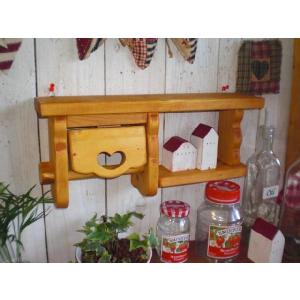 ペーパーホルダー 木製 収納 カントリー ハート キッチンペーパー