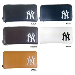 あすつく イーカム MLB 長財布 ニューヨークヤンキース ロゴ型押し YK