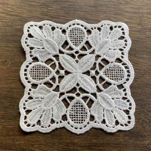 レース コースター レース布 レース生地 φ12cm 丸コースター コード