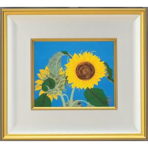 中島千波 「 秋明菊 」 花の瞬間(とき)より オリジナル 木版画 絵画