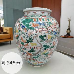 景徳鎮 染付麒麟文壺 高さ約23.5cm 中国美術 陶磁器 希少 花瓶 白磁