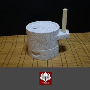 みかげ石 挽き臼 皿型 24型 茶臼 そば 蕎麦 米 コーヒー 御影石 : 木製