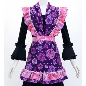 フラメンコ ピキージョ・エプロンセット ローズ×水玉 ブラック×レッド