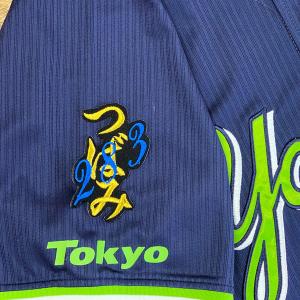 ☆送料無料☆東京 ヤクルト スワローズ つば九郎 ネーム 2 黒布 刺繍