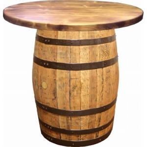 ウイスキー樽テーブル シンプルタイプ（天板1000φ）（新樽風仕上