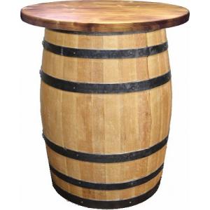 ウイスキー樽テーブル シンプルタイプ（天板1000φ）（新樽風仕上