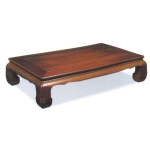 受注生産品 座敷机 黒檀 漆仕上げ 5尺 山水彫り 座卓 唐木 唐木家具 和