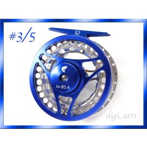 イオ】フライリール #2/3 ブルー&シルバー アルミマシンカット