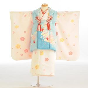 七五三 女の子 着物 レンタル 3歳 被布 SEIKO 赤シンデレラ城（松田