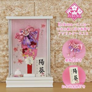 羽子板 初正月 花飾り(9号 花羽子板飾り 春風 お名前木札付き ガラス