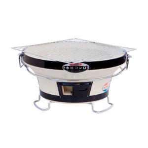 バーベキューコンロ 能登 丸型 大 黒 新環玉付き 七輪 卓上 しちりん