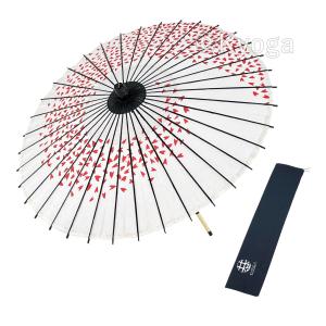 和傘 紙傘 1尺4寸 桜渦 白地ピンク 継柄 直径約76cm 舞踊傘 踊り傘