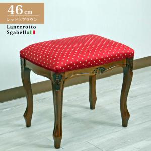 イタリア製 足置き フットスツール レッドモケット 猫脚 アンティーク