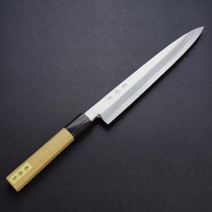 柳刃包丁 白鋼 本霞砥 水牛柄 240mm 右利き用 包丁 木凛 : スマート