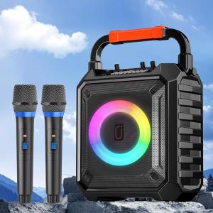 スピーカーセット 拡声器 ワイヤレスマイク2本 Bluetooth 5.0対応 高