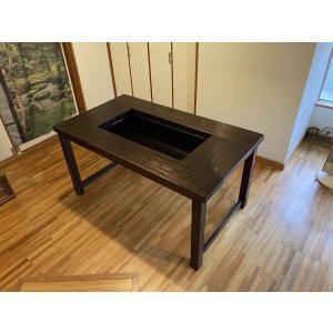 灰 五徳セット】ダイニング囲炉裏テーブル 3点セット 1200X800X700mm