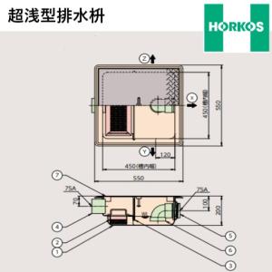 FRP製超浅型排水枡[パイプ流入式] ホーコスGFR-10JPU : 年中無休の管材