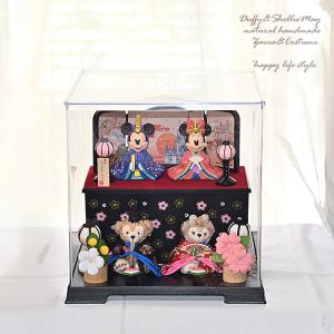 ケース飾り ぼんぼり＆屏風付き・ダッフィー シェリーメイ・お雛様ペア