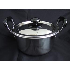 日本製 柄沢製作所製 モリブデン IH対応 実用鍋 両手鍋 20cm 18-0