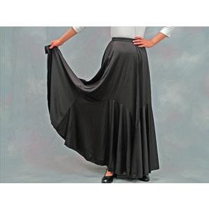 フラメンコスカート フラメンコファルダ フラメンコ衣装 練習用 黒無地