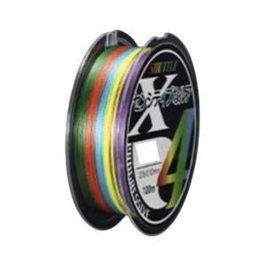 PEライン マルチカラー色 100m 4本編 0.4号 0.6号 0.8号 1号 1.2号