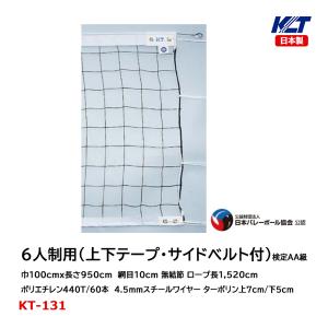 カネヤ 6人制バレーネット 上下白帯付 N-PE360DY K-3875 ＜2025NP