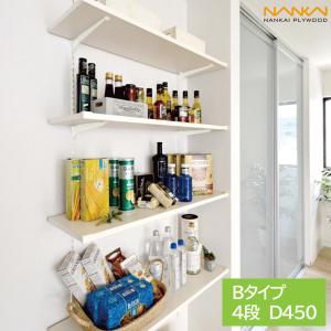 南海プライウッド 4段 D450 可動棚板セット Bタイプ KTB4D4-W-LW-A