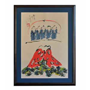 徳永貞一「咲かせにゃなるまい」日本画（墨彩画）【1点物】作品番号25