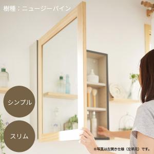 ウッドワン 框組扉付ミラーキャビネット W550×H648mm 樹種：オーク 鏡